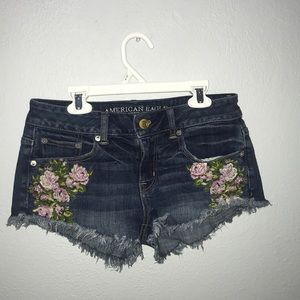 American Eagle Outfitters denim floral shorts